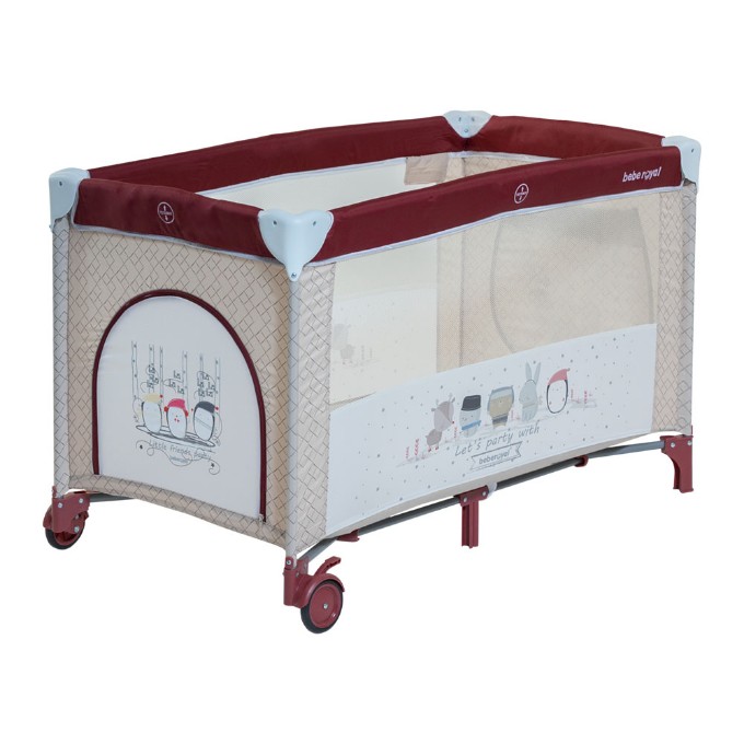 Poza cu PATUT PLIABIL 2 NIVELE SI ACCESORII BEBE ROYAL 201 ROZ