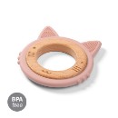Poza cu Inel de dentitie silicon&lemn Babyono pisica roz 1076/02