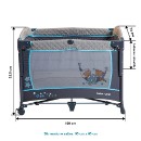 Poza cu Patut pliant cu 2 nivele si laterala culisanta DREAMING BEAR albastru, dimensiune exterioara 109 x 73 x 82.5 cm, Beberoyal, 220/01