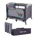 Poza cu Patut pliant cu 2 nivele si laterala culisanta DREAMING BEAR albastru, dimensiune exterioara 109 x 73 x 82.5 cm, Beberoyal, 220/01