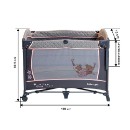Poza cu Patut pliant cu 2 nivele si laterala culisanta DREAMING BEAR roz, dimensiune exterioara 109 x 73 x 82.5 cm, Beberoyal, 220/02