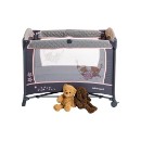 Poza cu Patut pliant cu 2 nivele si laterala culisanta DREAMING BEAR roz, dimensiune exterioara 109 x 73 x 82.5 cm, Beberoyal, 220/02