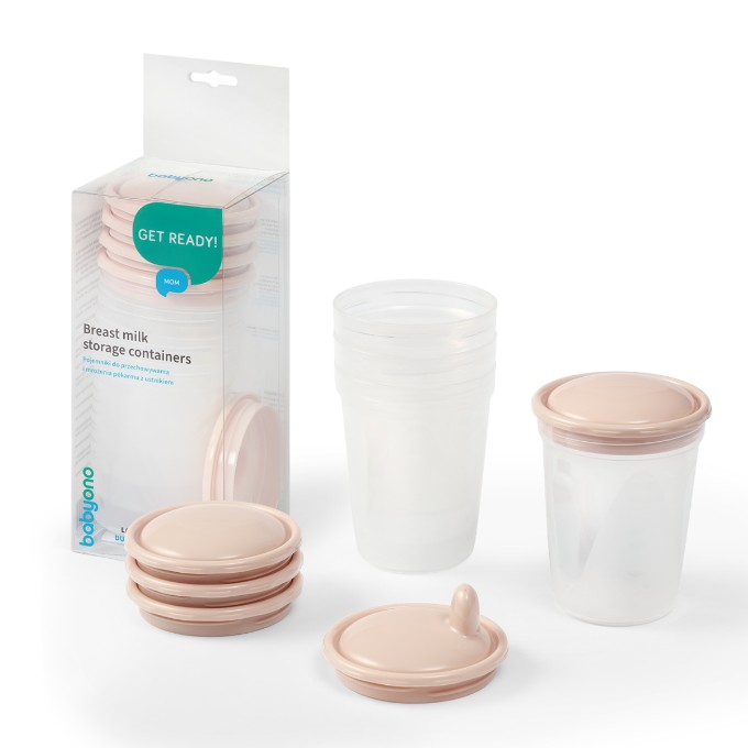 Poza cu Set 4 recipiente cu capac bej Babyono 1028/01
