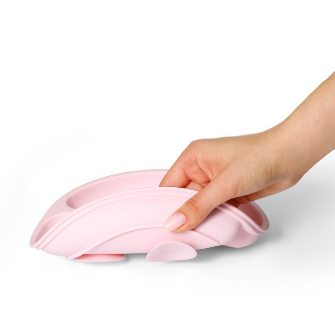 Poza cu Farfurie din silicon cu ventuza pentru copii Babyono roz 1482/02