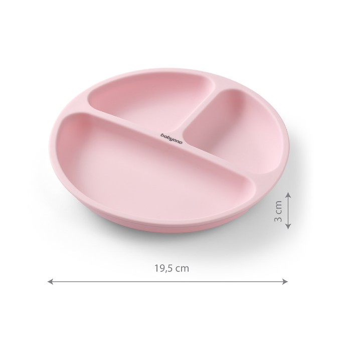 Poza cu Farfurie din silicon cu ventuza pentru copii Babyono roz 1482/02