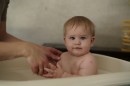 Poza cu Cadita pliabila cu dop de scurgere si termometru Natural Linen Tega Baby FB-004-119