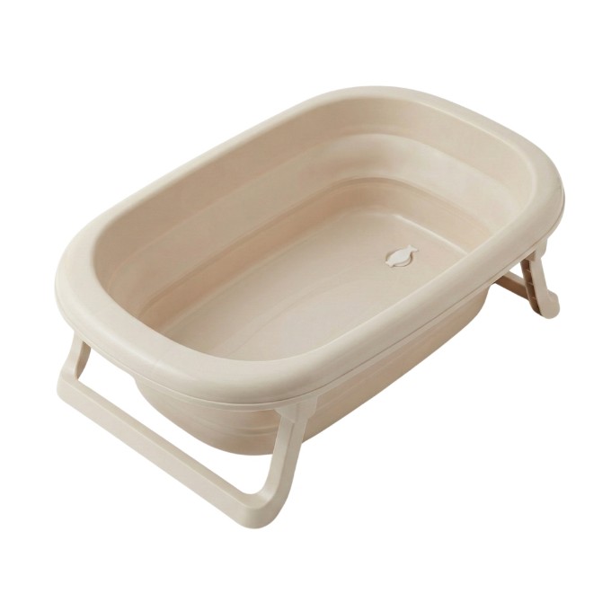 Poza cu Cadita pliabila cu dop de scurgere si termometru Natural Linen Tega Baby FB-004-119