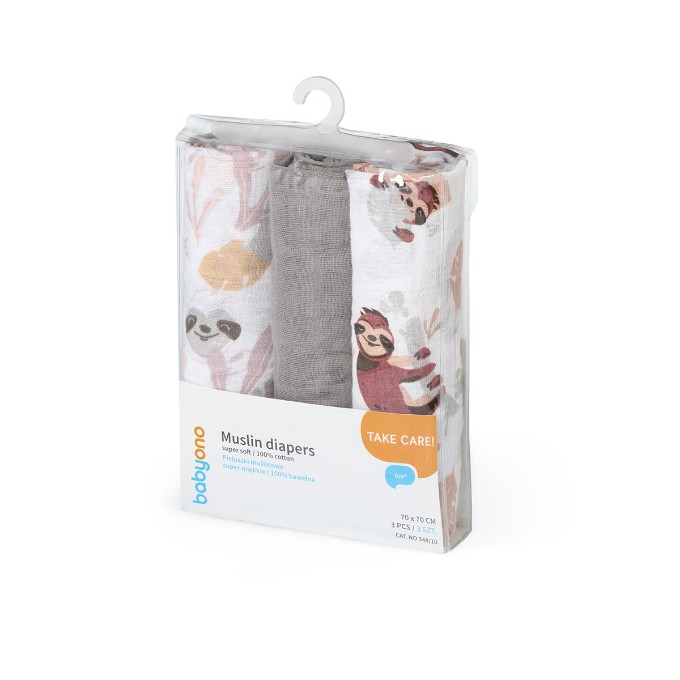Poza cu Scutece muselina super soft, set 3 bucati, 100% bumbac, 70x70 cm, Babyono, 348/10