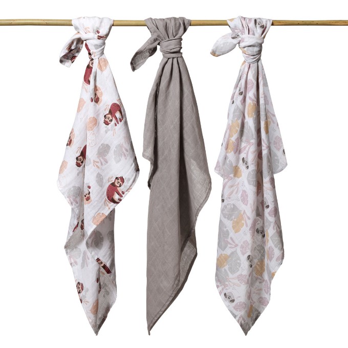 Poza cu Scutece muselina super soft, set 3 bucati, 100% bumbac, 70x70 cm, Babyono, 348/10