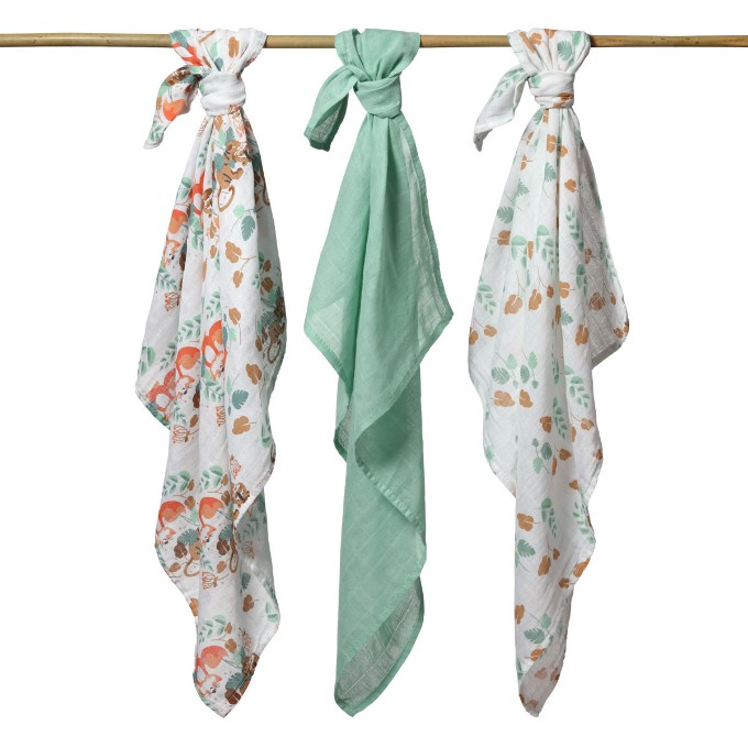 Poza cu Scutece muselina super soft, set 3 bucati, 100% bumbac, 70x70 cm, Babyono, 348/12