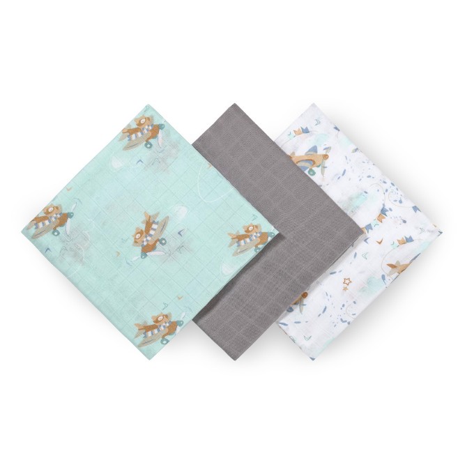 Poza cu Scutece muselina natural, set 3 bucati, 70%bambus si 30%bumbac, 70x70 cm, Babyono, 397/10