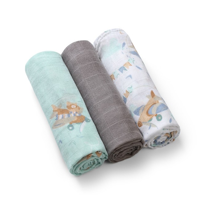 Poza cu Scutece muselina natural, set 3 bucati, 70%bambus si 30%bumbac, 70x70 cm, Babyono, 397/10