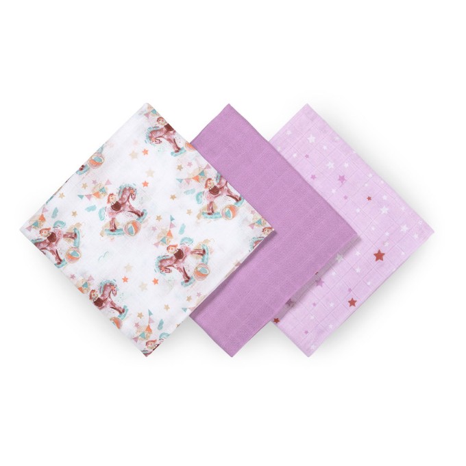 Poza cu Scutece muselina natural, set 3 bucati, 70%bambus si 30%bumbac, 70x70 cm, Babyono, 397/11