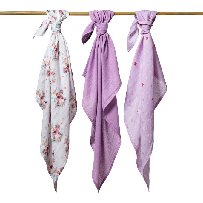 Poza cu Scutece muselina natural, set 3 bucati, 70%bambus si 30%bumbac, 70x70 cm, Babyono, 397/11