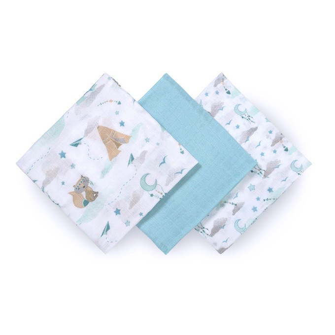 Poza cu Scutece muselina natural, set 3 bucati, 70%bambus si 30%bumbac, 70x70 cm, Babyono, 397/12