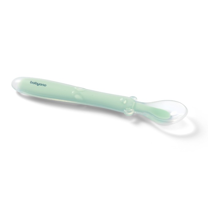 Poza cu Lingurita flexibila din silicon Babyono menta 785/02