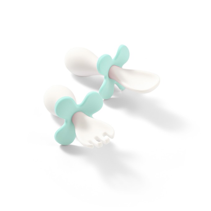 Poza cu Set tacamuri ergonomice copii, verde, Babyono 969/04