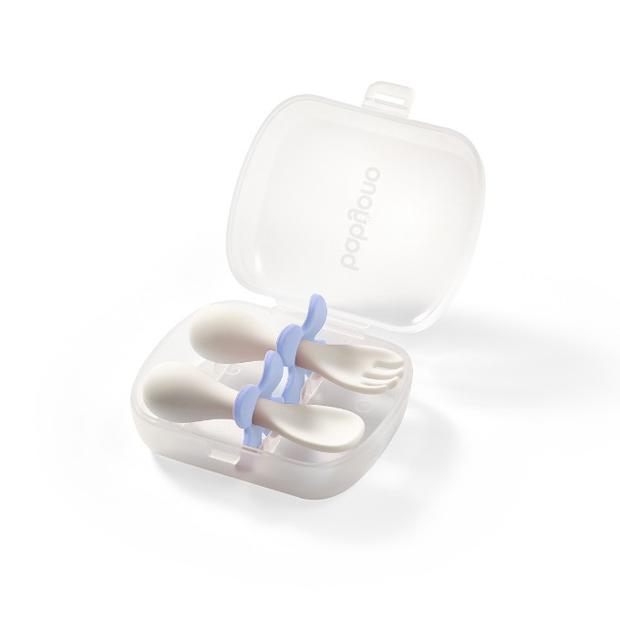 Poza cu Set tacamuri ergonomice copii, albastru deschis, Babyono 969/05