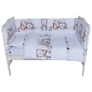 Poza cu Set lenjerie bumbac 3 piese pentru saltea de 120 x 60 cm, Teddy Bear&Hearts Alb, Beberoyal, LJ-003-108