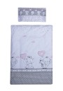 Poza cu Set lenjerie bumbac 3 piese pentru saltea de 120 x 60 cm, Love Elephants Roz, Beberoyal, LJ-003-102