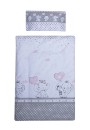Poza cu Set lenjerie bumbac 3 piese  fete de schimb pentru saltea de 120 x 60 cm, Love Elephants Roz, Beberoyal, LJ-03F-102