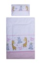 Poza cu Set lenjerie bumbac 3 piese  fete de schimb pentru saltea de 120 x 60 cm, Hippo&Giraffe Roz, Beberoyal, LJ-03F-114