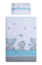 Poza cu Set lenjerie bumbac 3 piese  fete de schimb pentru saltea de 120 x 60 cm, Elefant&Birds Blue, Beberoyal, LJ-03F-103
