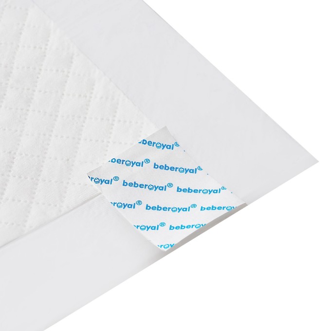 Poza cu Aleze Beberoyal Premium, 60 x 60 cm, 10 Bucăți - Impermeabile, Absorbție 1500ml, Fixare Autoadezivă, 6 straturi, Cod 115/10