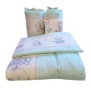 Poza cu Set lenjerie bumbac 5 piese pentru saltea de 120 x 60 cm, Ursuleti, Beberoyal, LJ005P-120-018