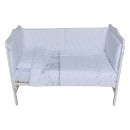 Poza cu Set lenjerie bumbac 7 piese pentru saltea de 120 x 60 cm, Safari Friends alb, Beberoyal, LJ-007-105