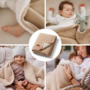 Poza cu Paturica bumbac crem cu polar, Babyono, 1659/02