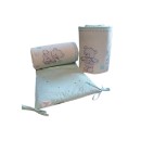 Poza cu Set 2 protectii, aparatoare, bumbac patut copii, bebelusi, beberoyal 180x35 cm, Bears&Toys Turcoaz 111