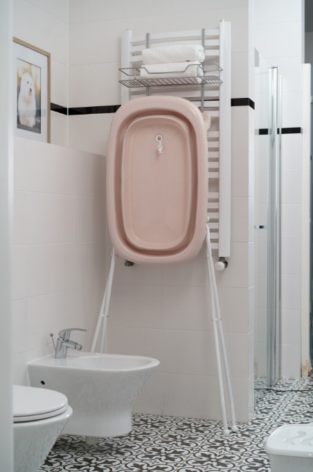 Poza cu Cadita pliabila cu dop de scurgere si termometru Rosewater Tega Baby FB-004-130