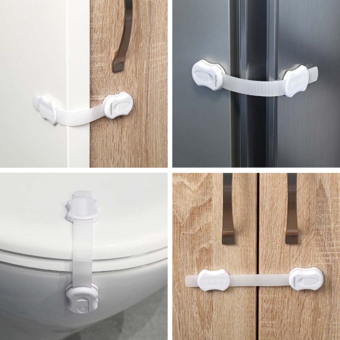 Poza cu Set 4 protectii universale pentru mobila, frigider, albe, Babyono, 1644