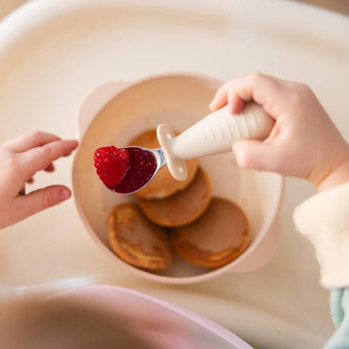 Poza cu Set tacamuri copii, lingurita si furculita inox, verde, Babyono 1665/04