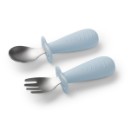 Poza cu Set tacamuri copii, lingurita si furculita inox, albastru, Babyono 1665/01