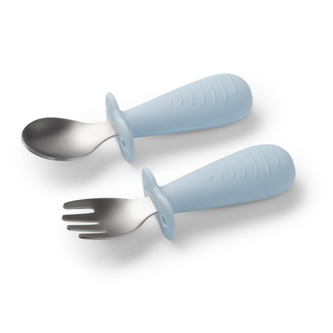 Poza cu Set tacamuri copii, lingurita si furculita inox, albastru, Babyono 1665/01