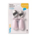 Poza cu Set tacamuri copii, lingurita si furculita inox, roz, Babyono 1665/02