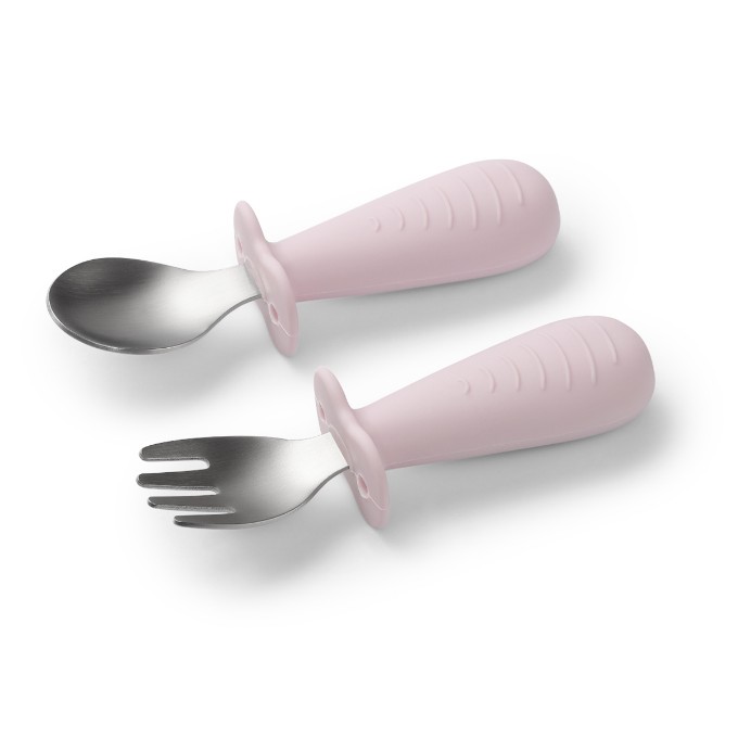Poza cu Set tacamuri copii, lingurita si furculita inox, roz, Babyono 1665/02