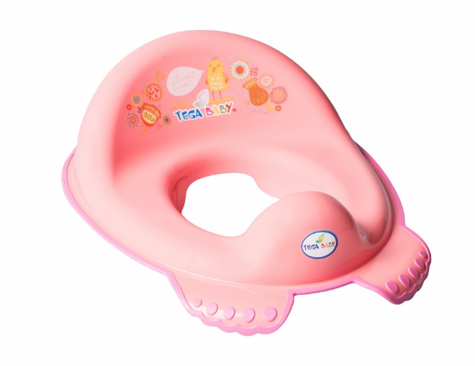 Poza cu Reductor toaleta anti-derapant Tega Baby colectia Folk, corai FL-002-114