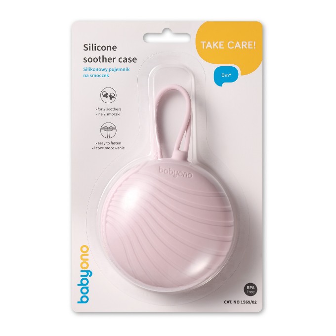 Poza cu Husa protectie suzeta silicon, roz, Babyono, 1569/02