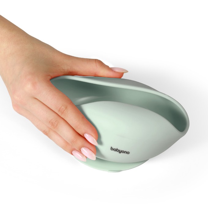 Poza cu Bol din silicon cu ventuza pentru copii Babyono roz 1481/02