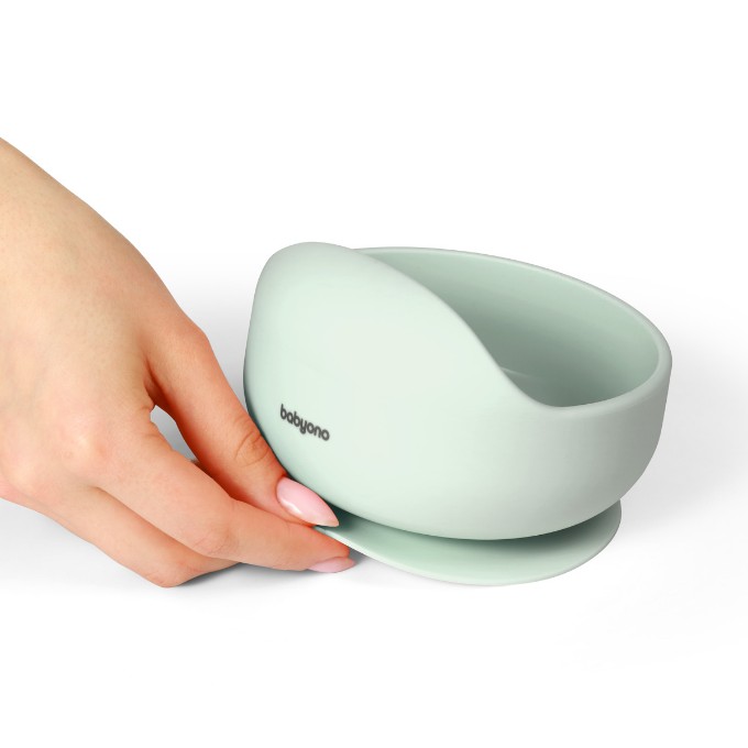Poza cu Bol din silicon cu ventuza pentru copii Babyono roz 1481/02