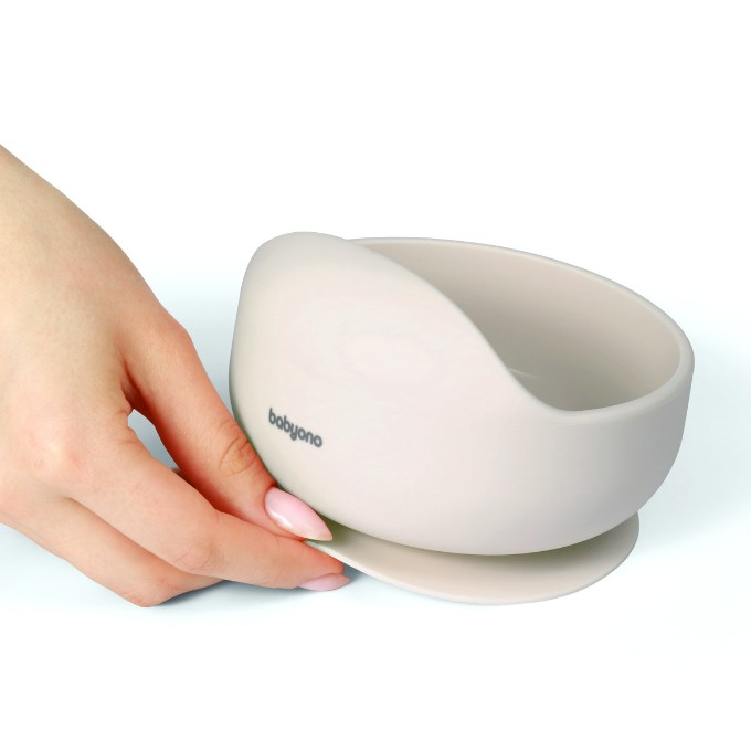 Poza cu Bol din silicon cu ventuza pentru copii Babyono roz 1481/02